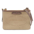 Prada Logo Jacquard Leather Shoulder Bag Beige Br 1BH046