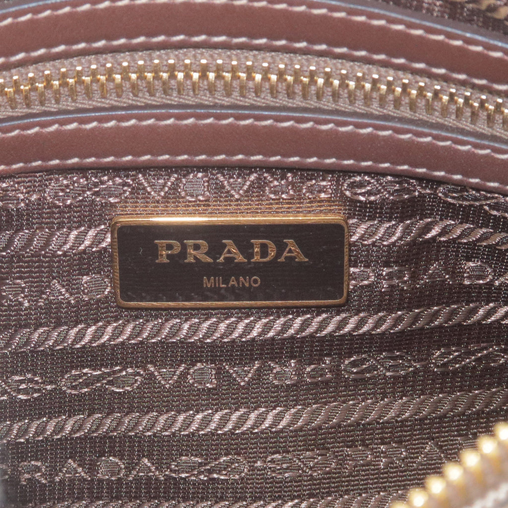 Prada Logo Jacquard Leather Shoulder Bag Beige Br 1BH046