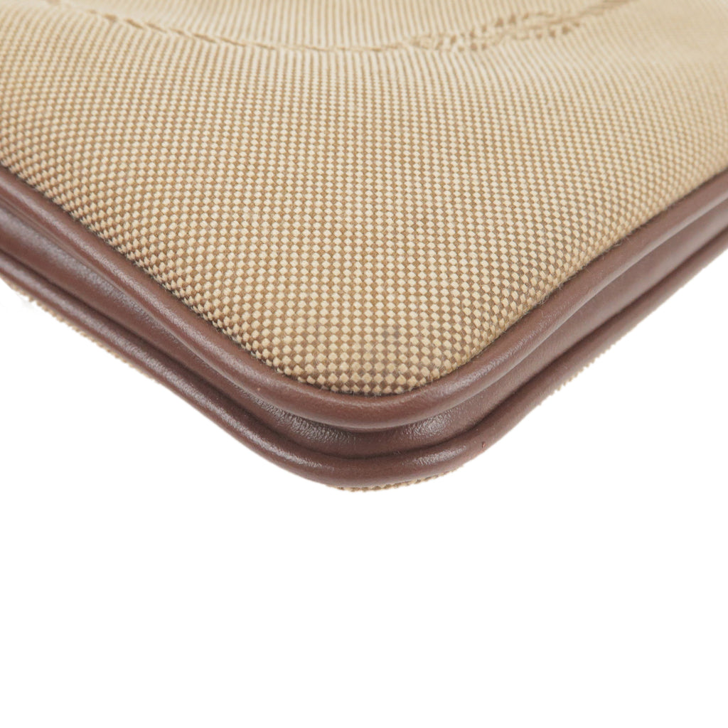Prada Logo Jacquard Leather Shoulder Bag Beige Br 1BH046