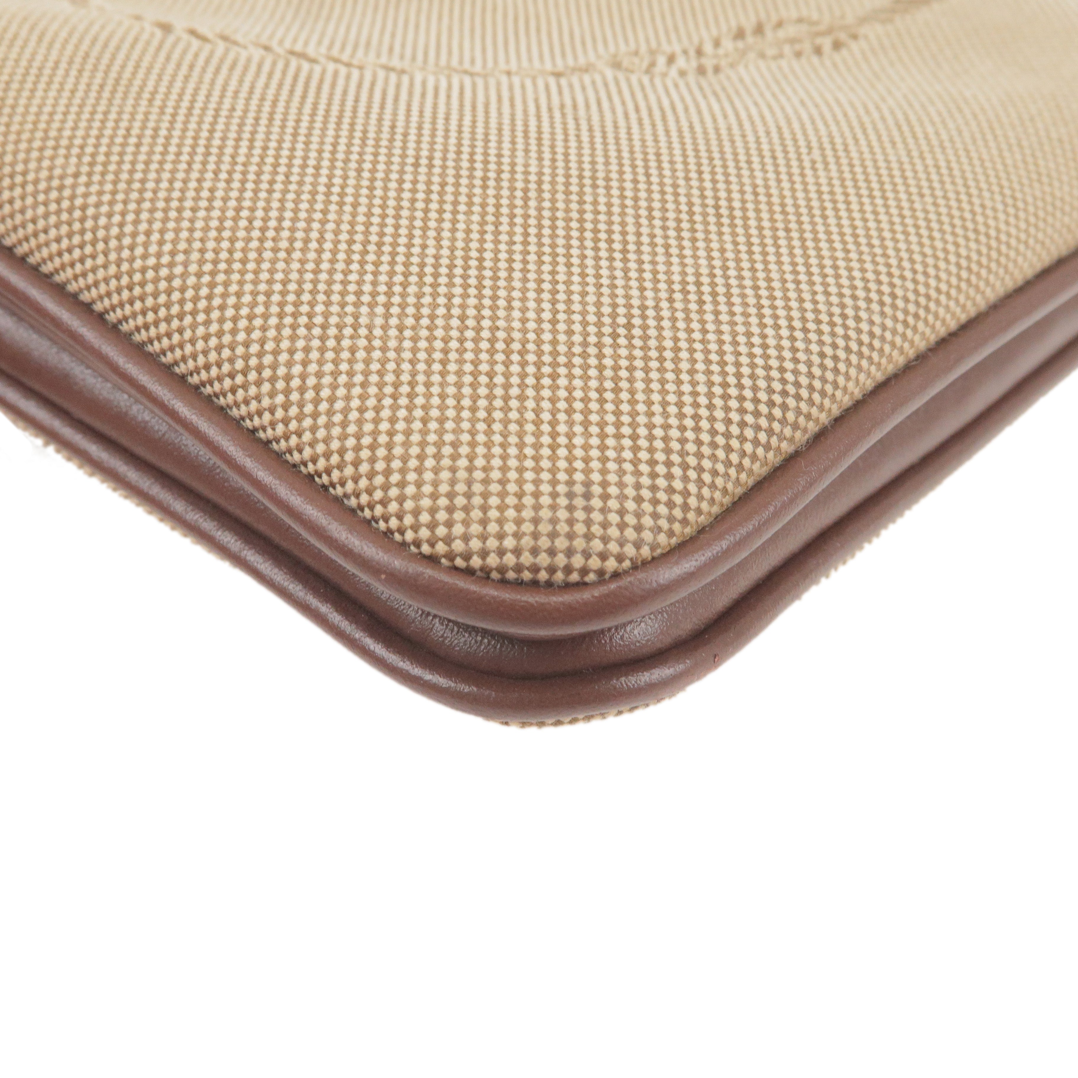 Prada Logo Jacquard Leather Shoulder Bag Beige Br 1BH046