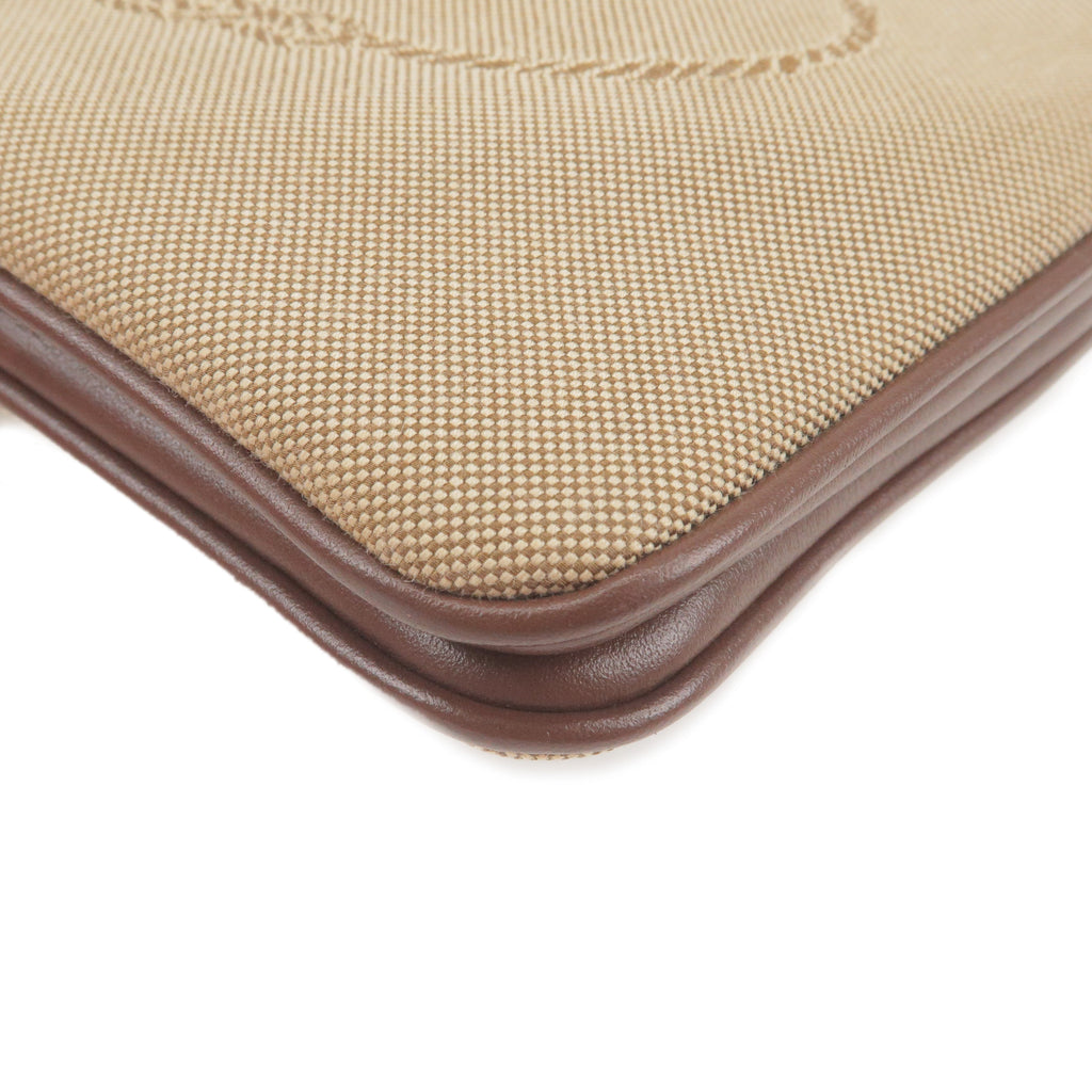 Prada Logo Jacquard Leather Shoulder Bag Beige Br 1BH046