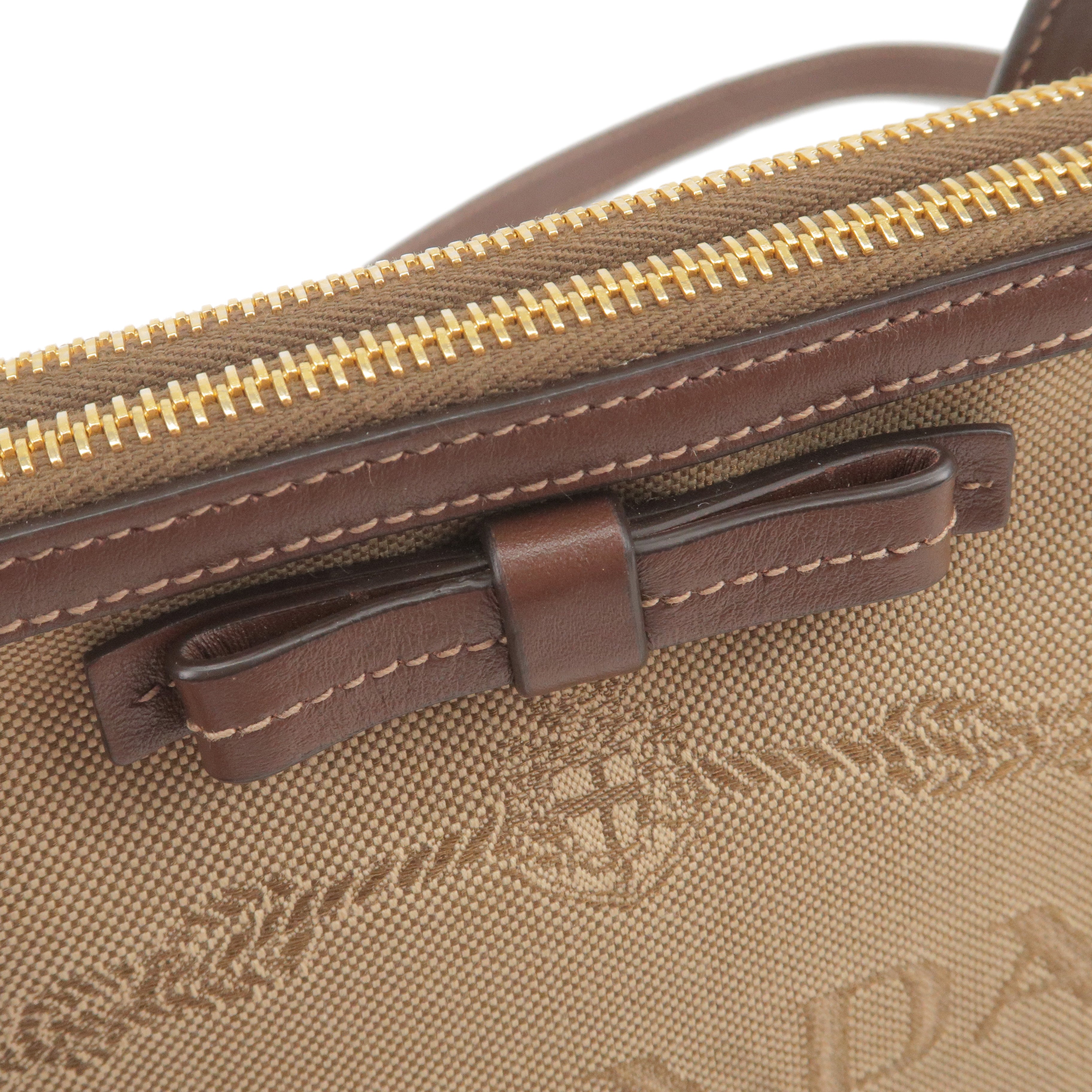 Prada Logo Jacquard Leather Shoulder Bag Beige Br 1BH046