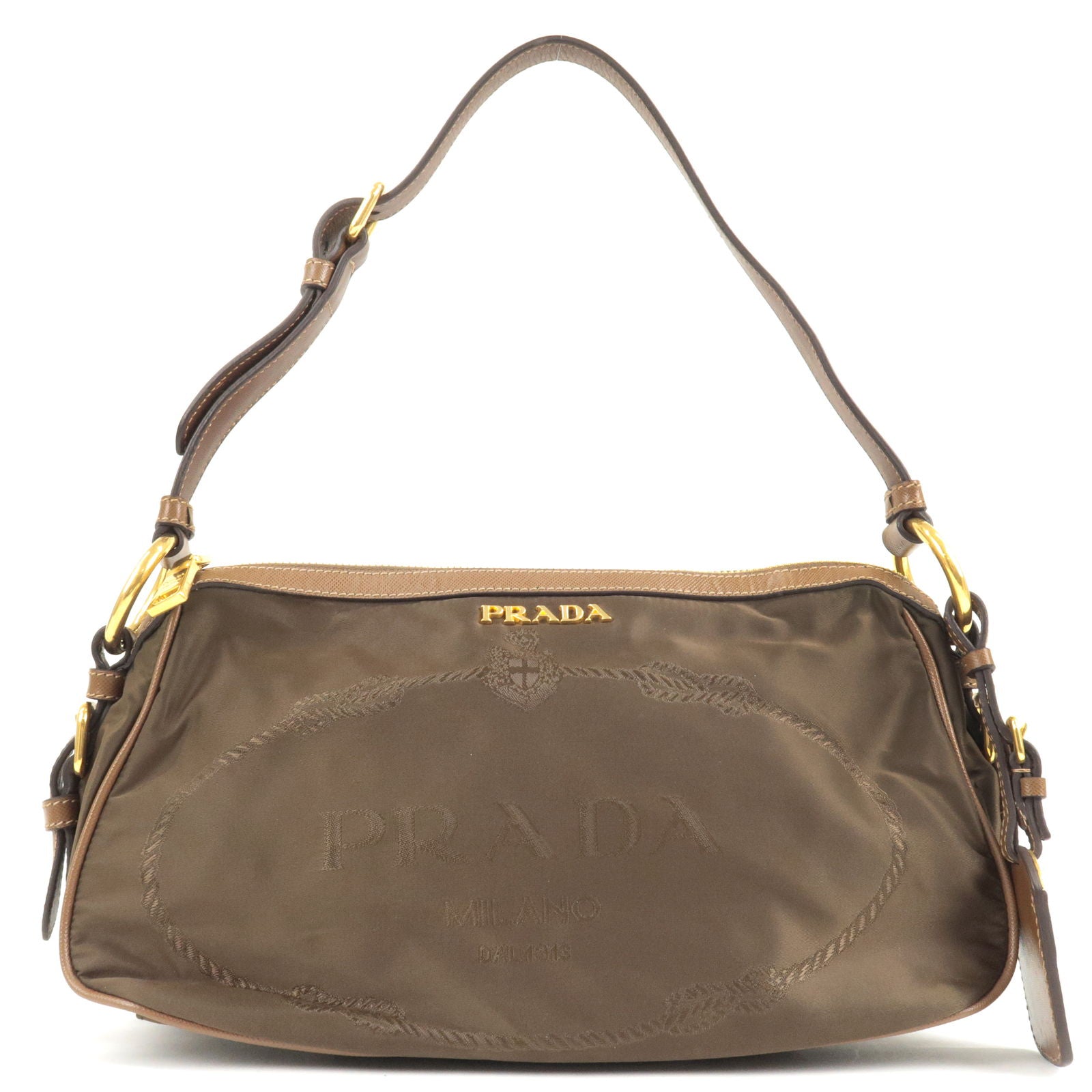 Prada Nylon Leather Shoulder Bag Purse BRUCIATO Br BR4320