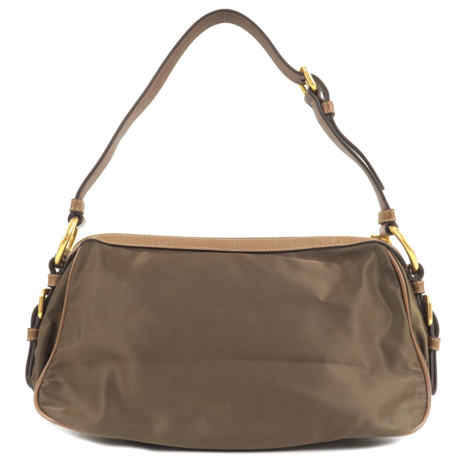 Prada Nylon Leather Shoulder Bag Purse BRUCIATO Br BR4320