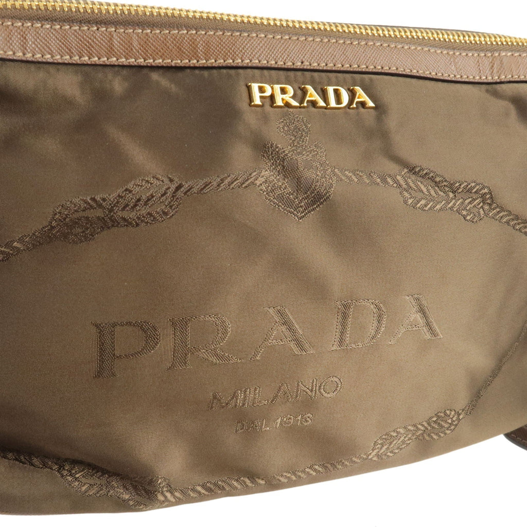 Prada Nylon Leather Shoulder Bag Purse BRUCIATO Br BR4320