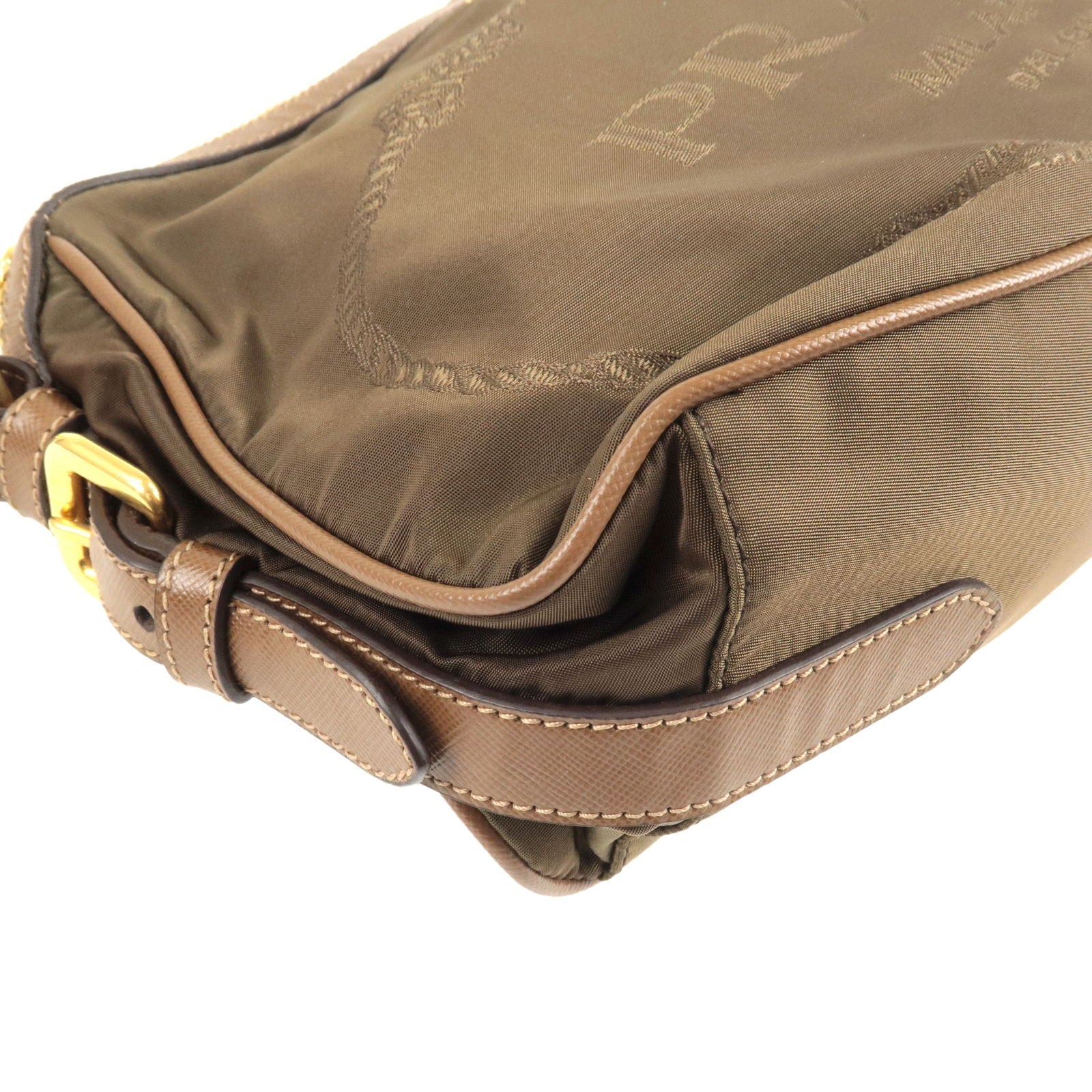 Prada Nylon Leather Shoulder Bag Purse BRUCIATO Br BR4320