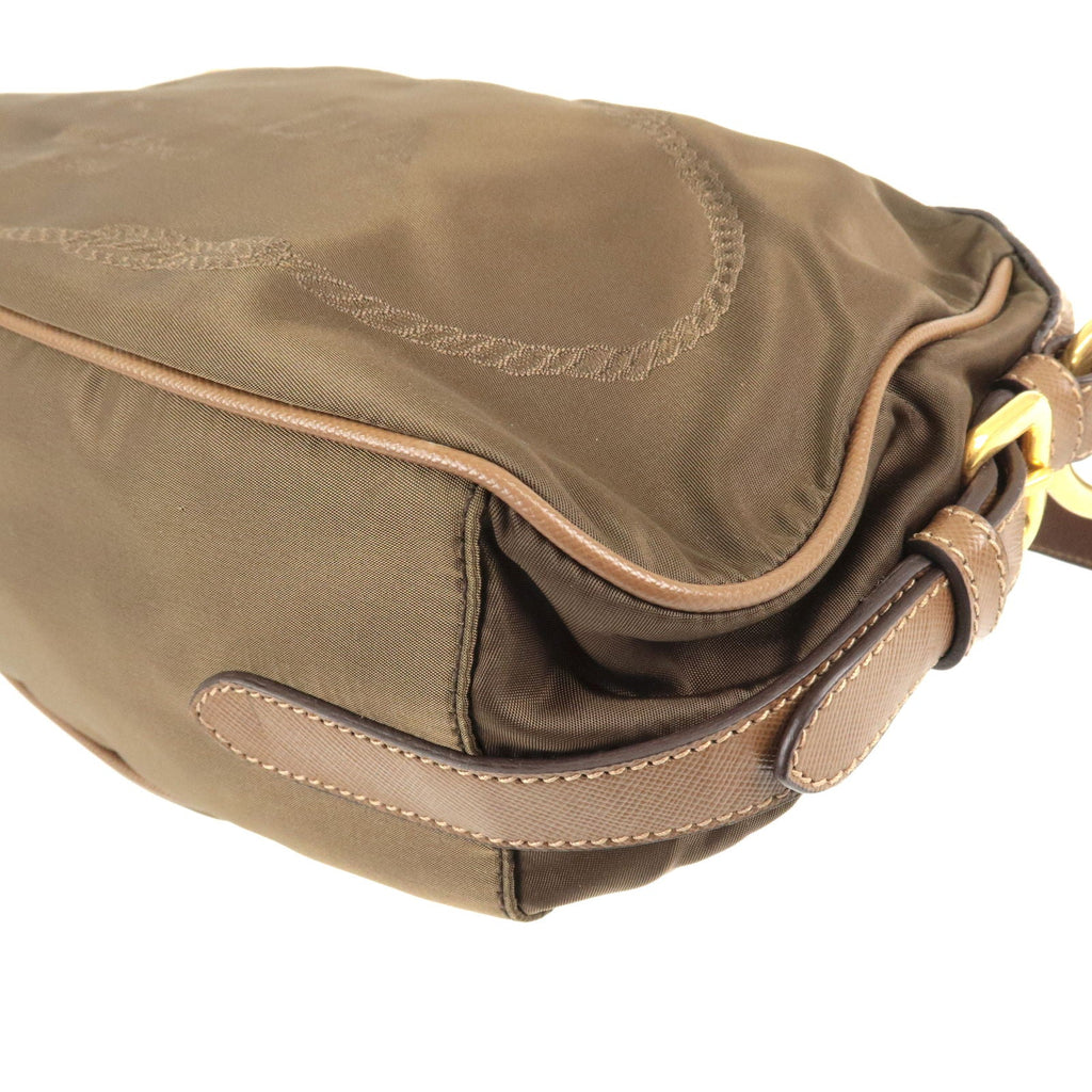 Prada Nylon Leather Shoulder Bag Purse BRUCIATO Br BR4320