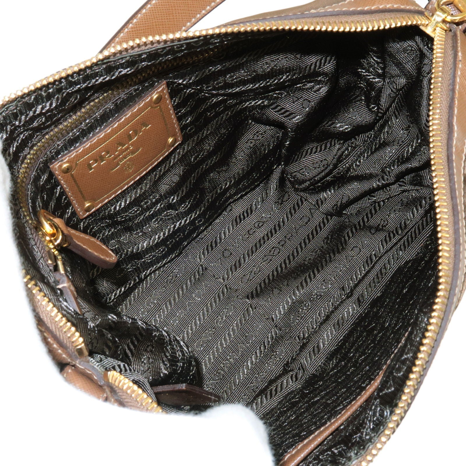 Prada Nylon Leather Shoulder Bag Purse BRUCIATO Br BR4320