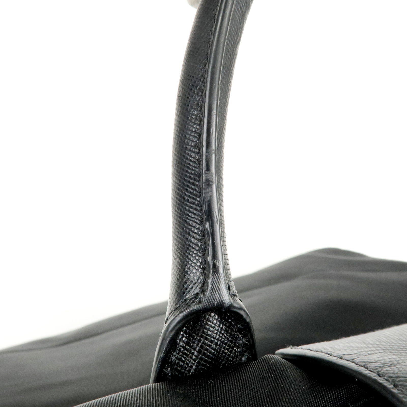 Prada Logo Nylon Leather 2Way Bag Shoulder Bag Black NERO BN2541
