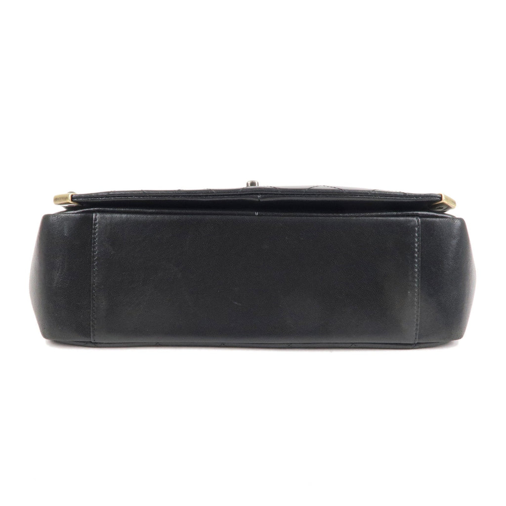 CHANEL Matelasse Lamb Skin Vintage Chain Shoulder Bag Black
