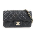 CHANEL Mini Matelasse Lamb Skin Chain Shoulder Bag Black A69900