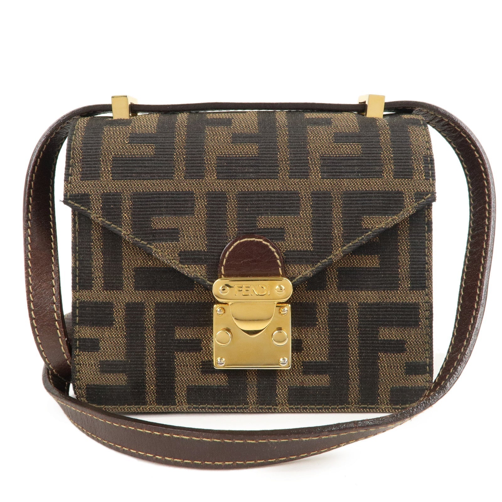 Zucca Canvas Leather Crossbody Mini Shoulder Bag