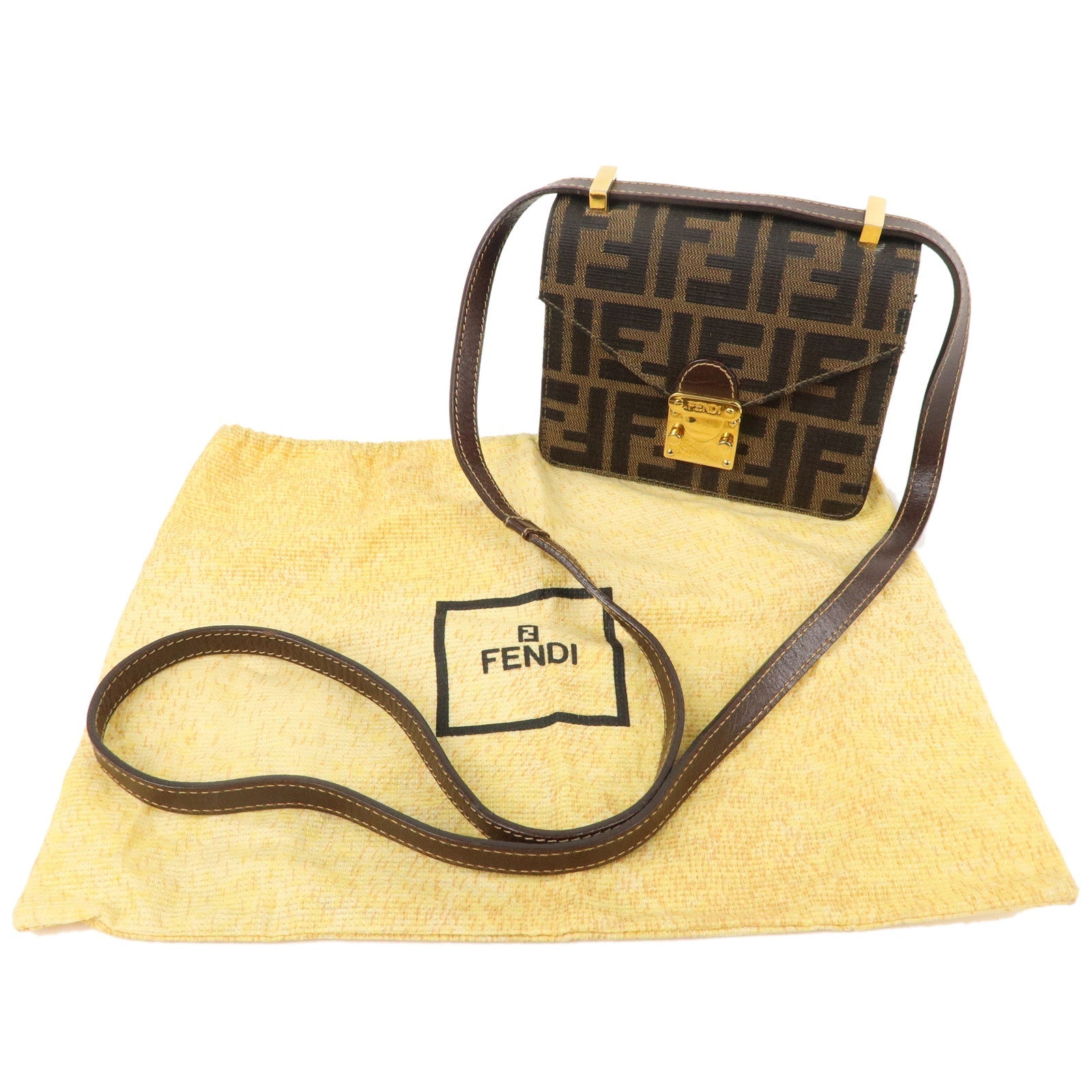 Zucca Canvas Leather Crossbody Mini Shoulder Bag