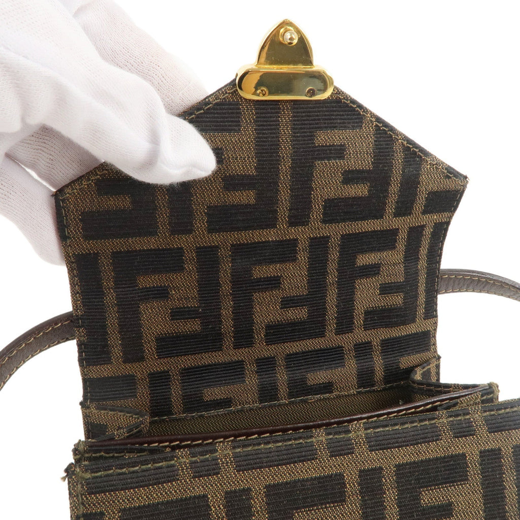 Zucca Canvas Leather Crossbody Mini Shoulder Bag