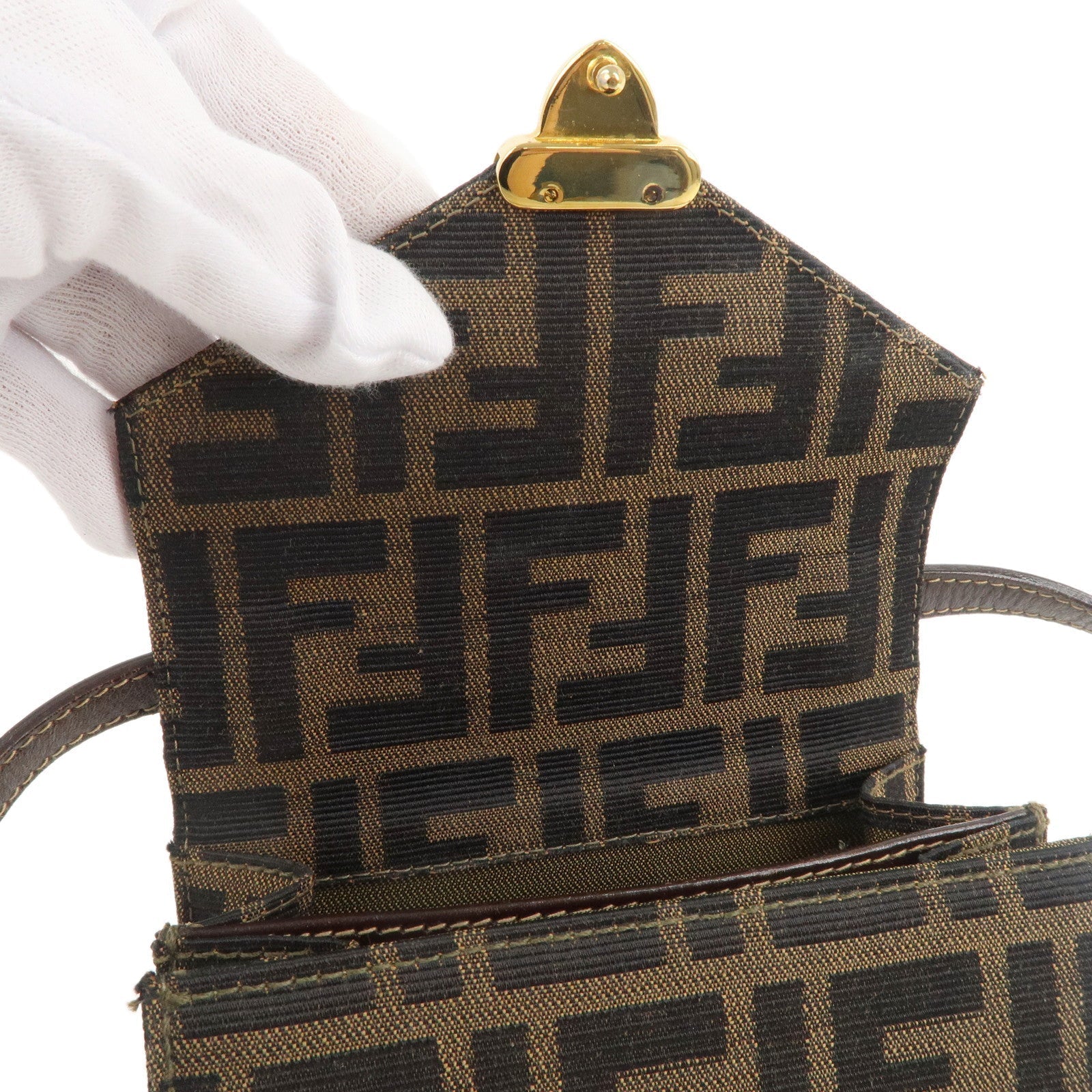 Zucca Canvas Leather Crossbody Mini Shoulder Bag