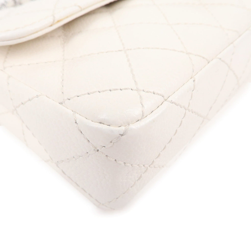 CHANEL Matelasse Caviar Skin Chain Shoulder Bag White