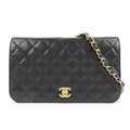 CHANEL Matelasse Lamb Skin Chain Shoulder Bag Black Gold HDW