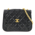 CHANEL Matelasse Lamb Skin Bijoux Chain Shoulder Bag Black