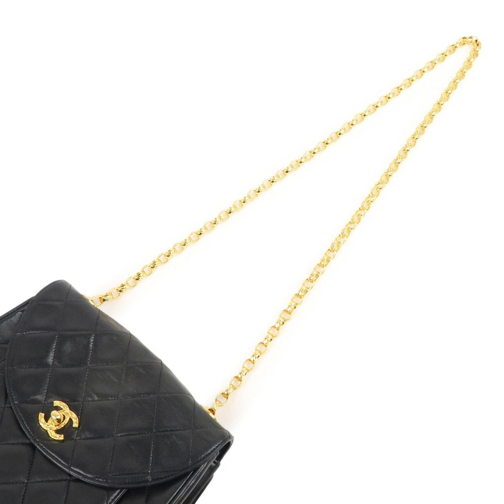 CHANEL Matelasse Lamb Skin Bijoux Chain Shoulder Bag Black