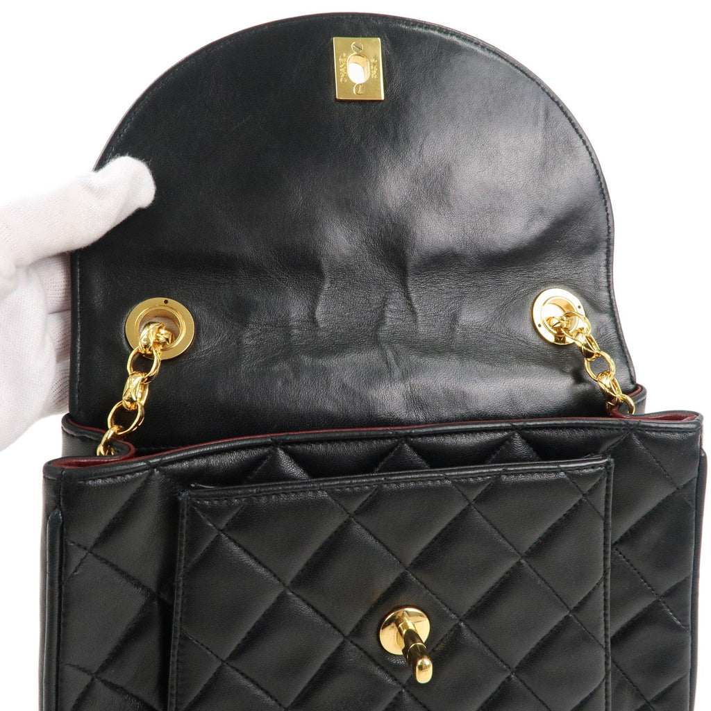 CHANEL Matelasse Lamb Skin Bijoux Chain Shoulder Bag Black