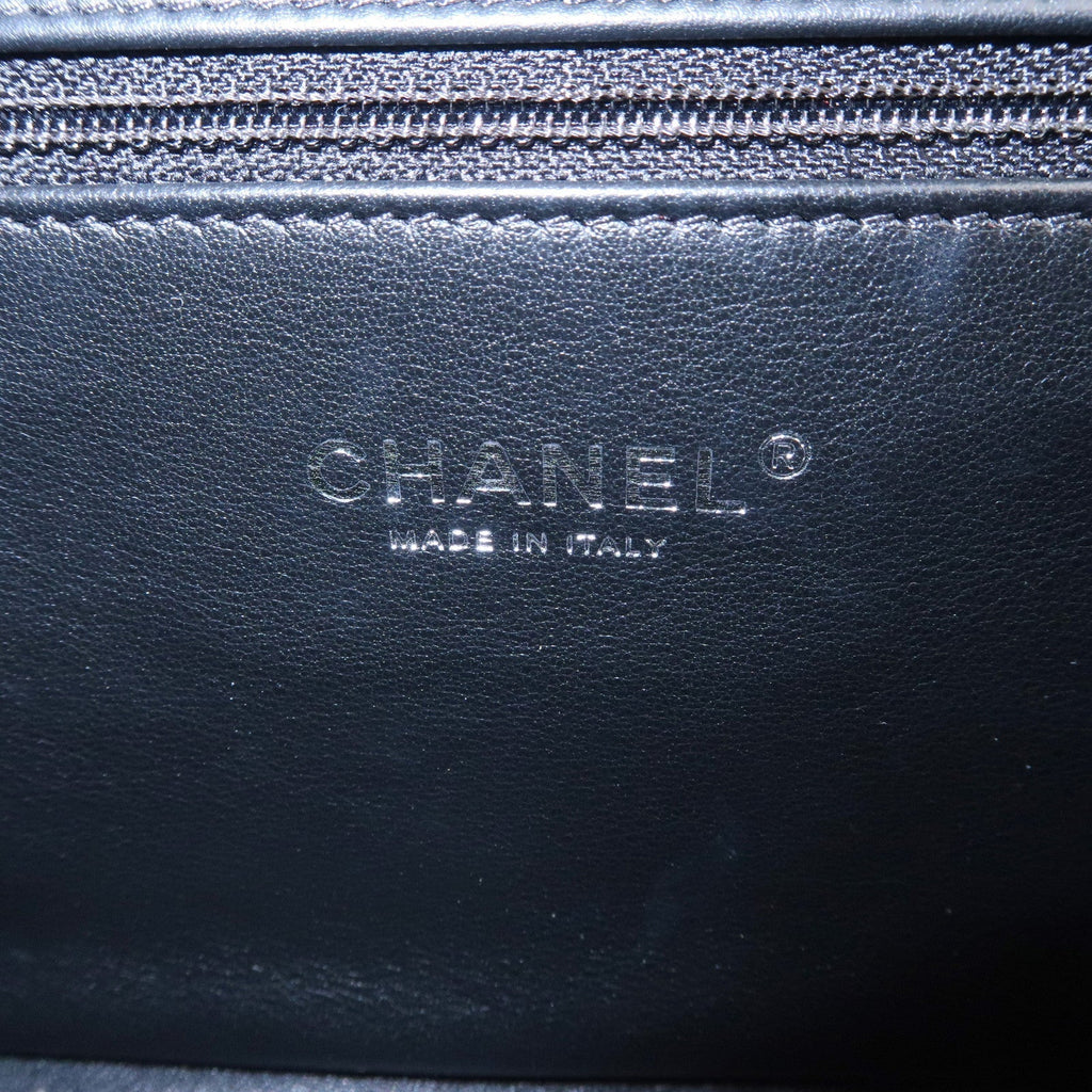 CHANEL CC Filigree Tweed Leather Shoulder Bag Red Black A93340