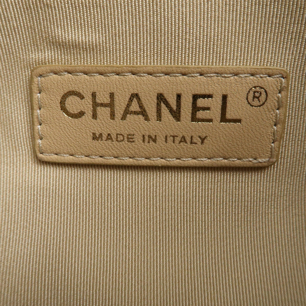CHANEL Matelasse Lamb Skin Chain Shoulder Bag Black Bags Glimer Gold