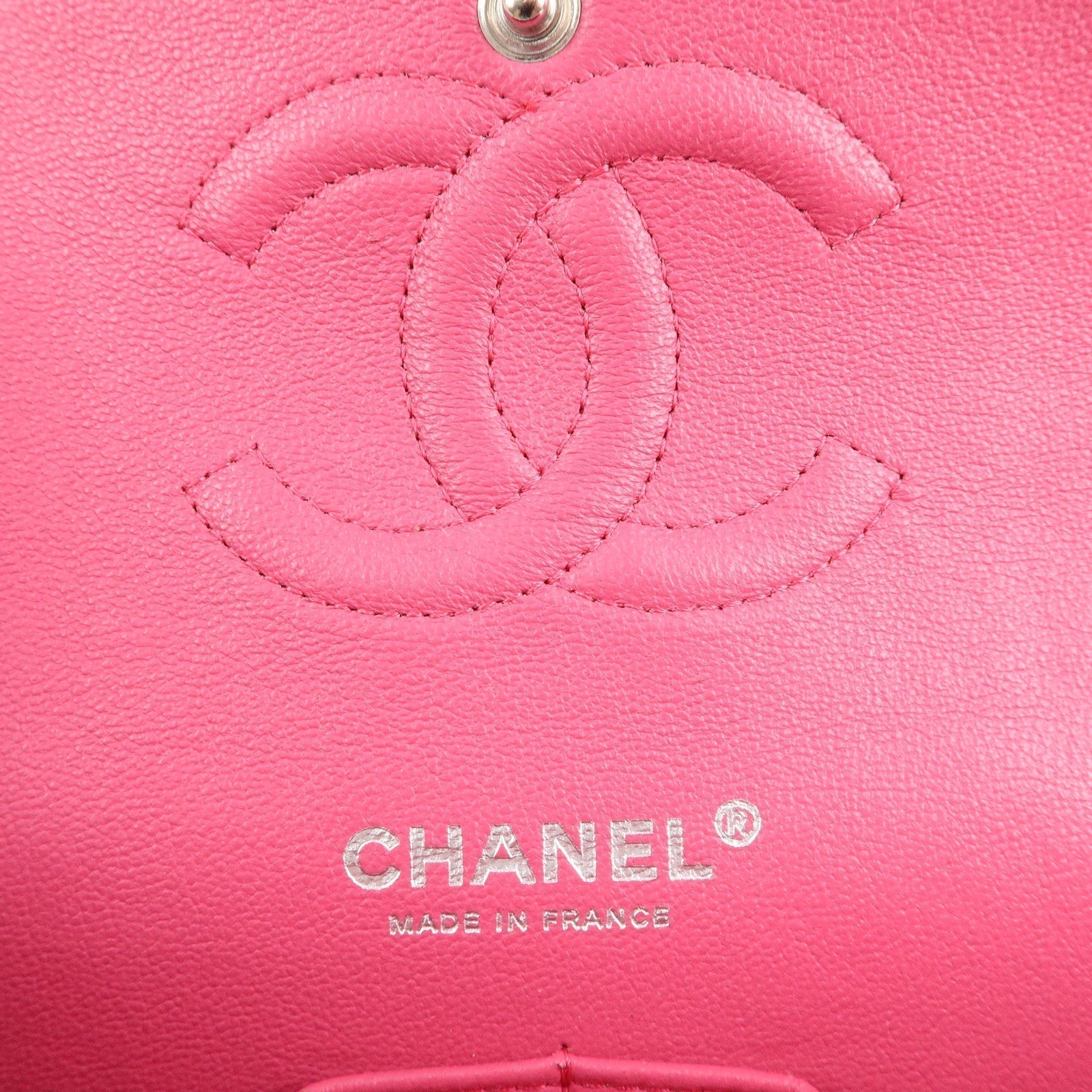 CHANEL Matelasse 25 Tweed Leather Chain W Flap Shoulder Bag Pink