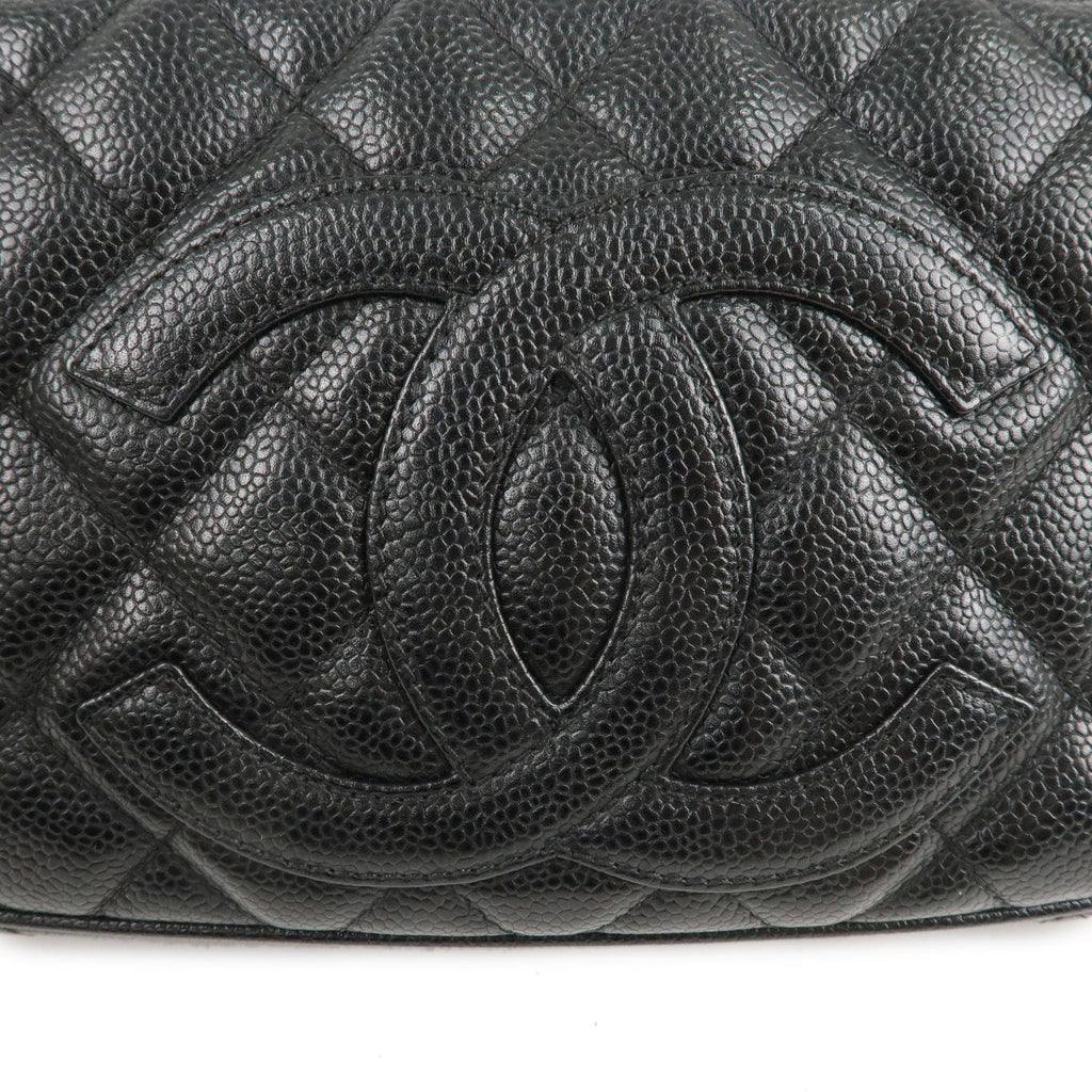 CHANEL Matelasse Caviar Skin Chain Shoulder Bag Black A22476