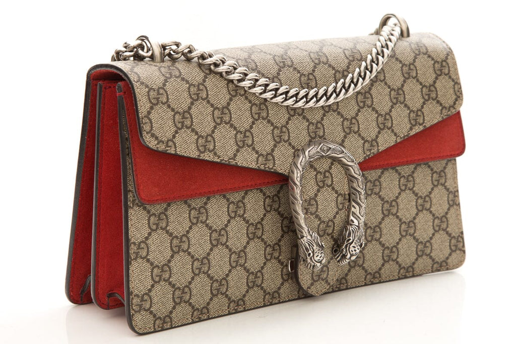 Gucci Dioronysus Monogram and Red Suede Crossbody
