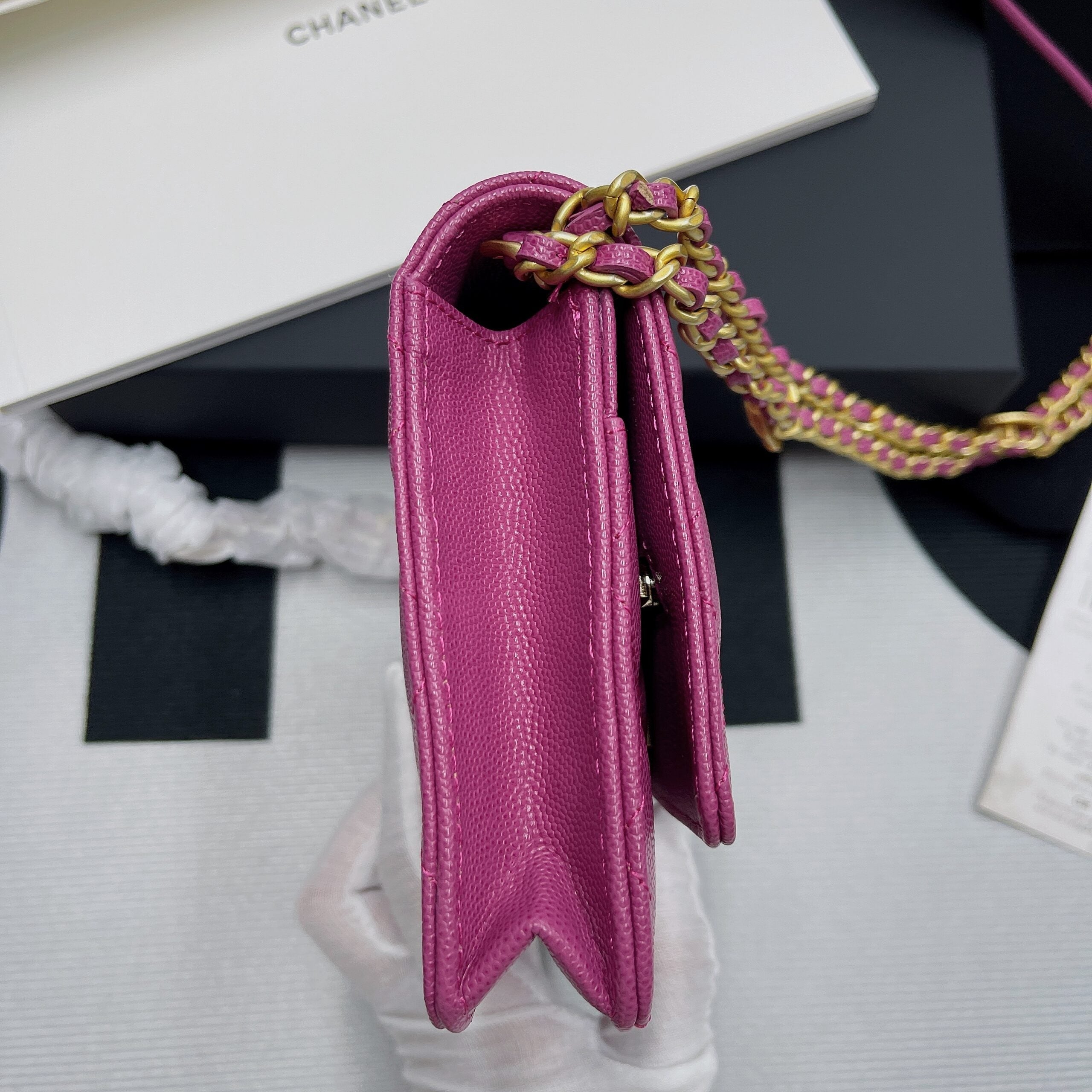ChanelSmall GlamIap Bag Gold Hardware Plum For Women Handbags, Shoulder Bags 7.5in/19cm AP2840