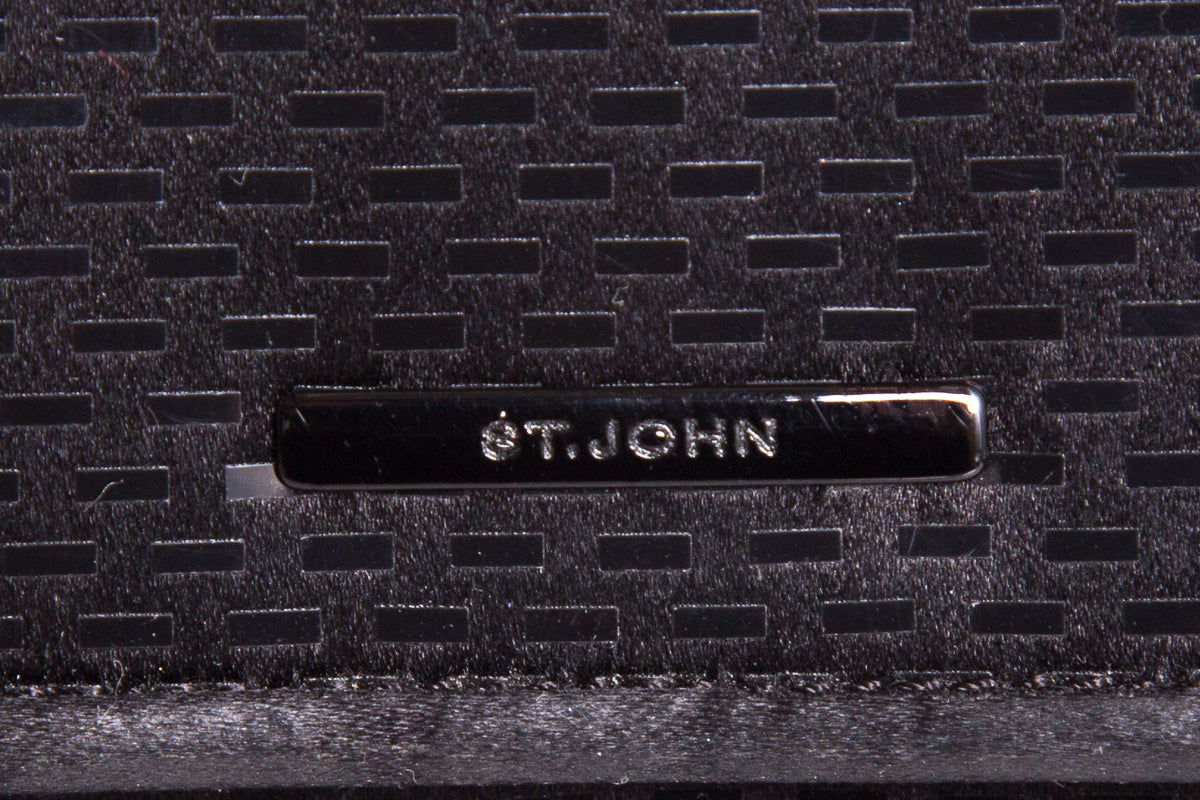 St. John Black Pattern Clutch