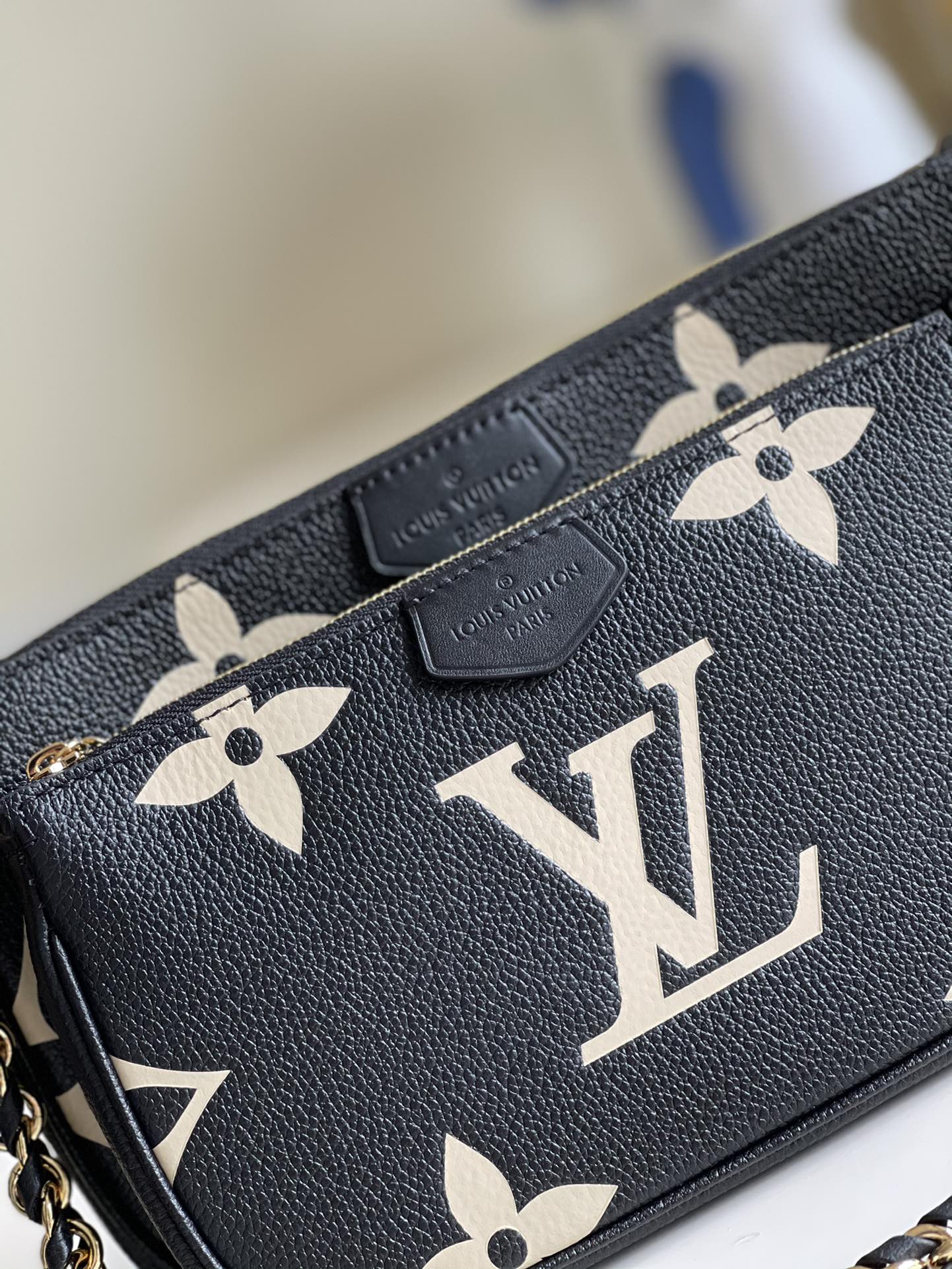 Louis Vuitton Multi Pochette AcGLAMIssoires Monogram Empreinte Black/Cream For Women, WomenÃƒÂ¢Ã¢â€šÂ¬Ã¢â€žÂ¢s Handbags, Shoulder And Crossbody Bags 9.8in/25cm Louis Vuitton M45777