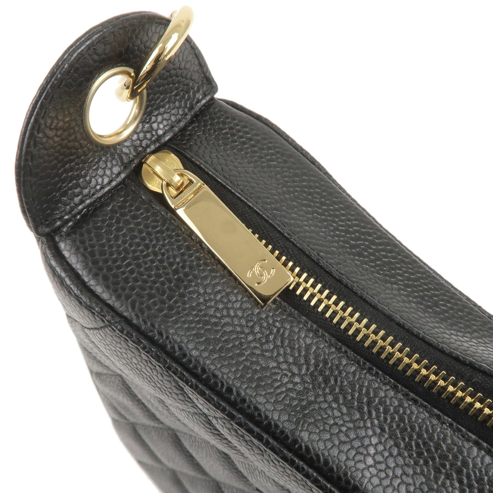 CHANEL Matelasse Caviar Skin Chain Shoulder Bag Black A20993