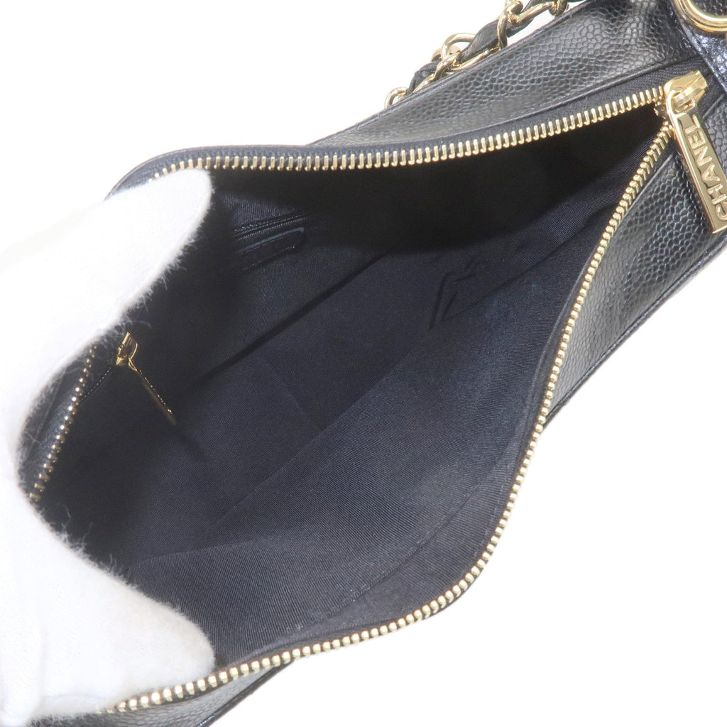 CHANEL Matelasse Caviar Skin Chain Shoulder Bag Black A20993