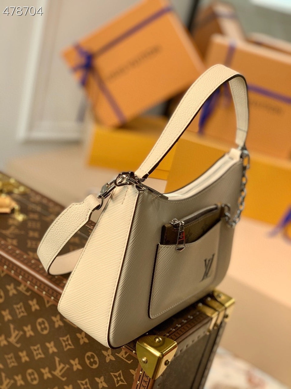 Louis Vuitton Marelle Epi White For Women, WomenÃƒÂ¢Ã¢â€šÂ¬Ã¢â€žÂ¢s Handbags, Shoulder And Crossbody Bags 9.8in/25cm Louis Vuitton M80688