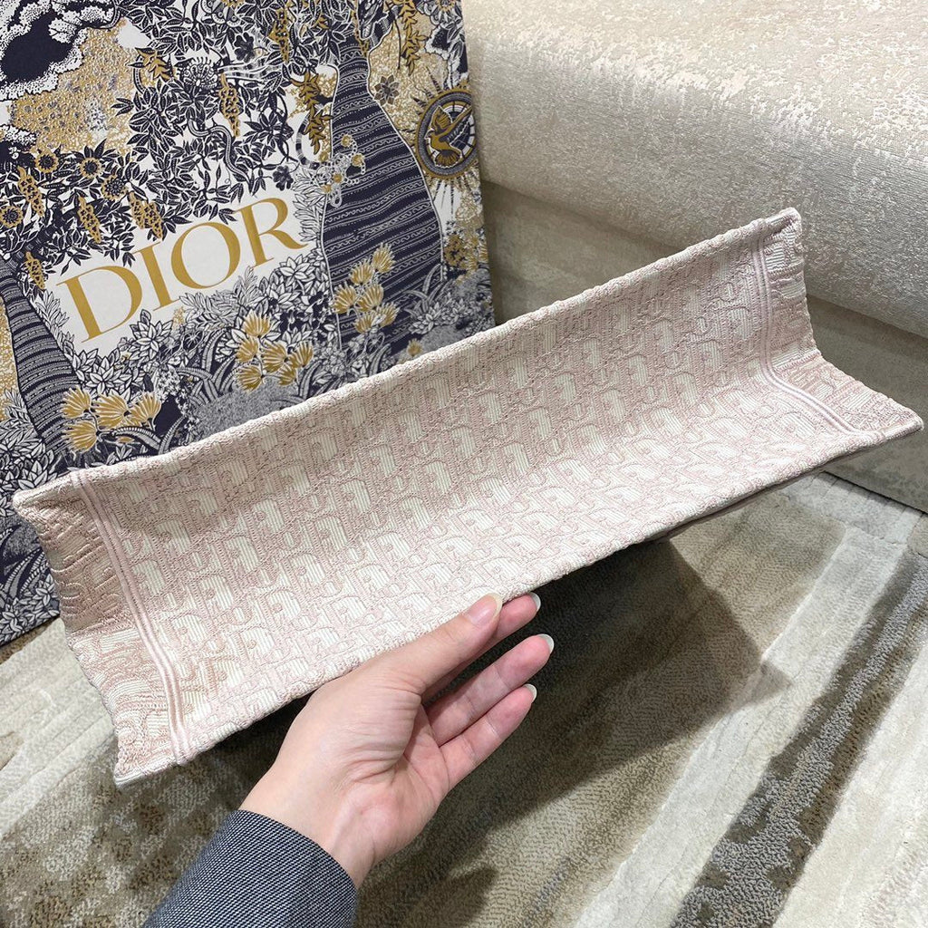 Dior Large Book Tote Rose Des Vents Oblique Embroidery, Pink, For Women Women’s Handbags, Shoulder Bags, 42cm CD