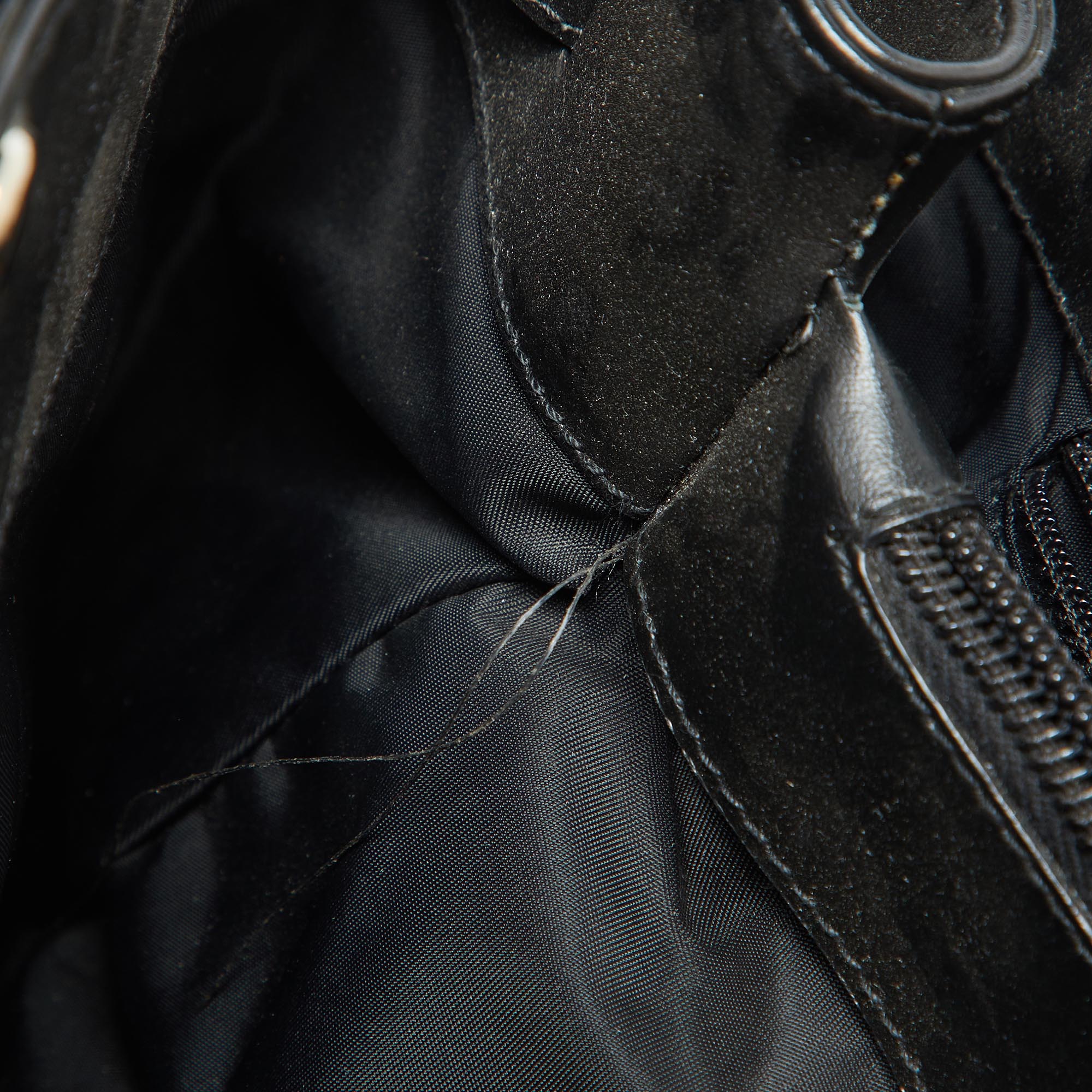 Dior Black Oblique Canvas And Leather Belt Jean Pocket Bag