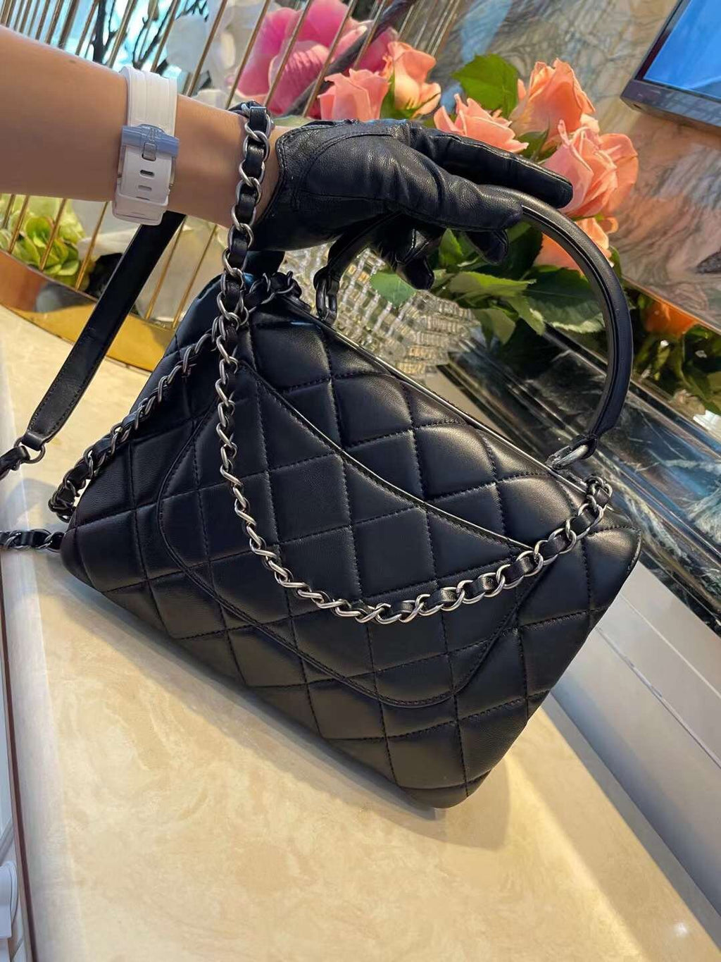 Chanel Classic GlamIap Bag Medal Hardware Black For Women 9.8in/25cm