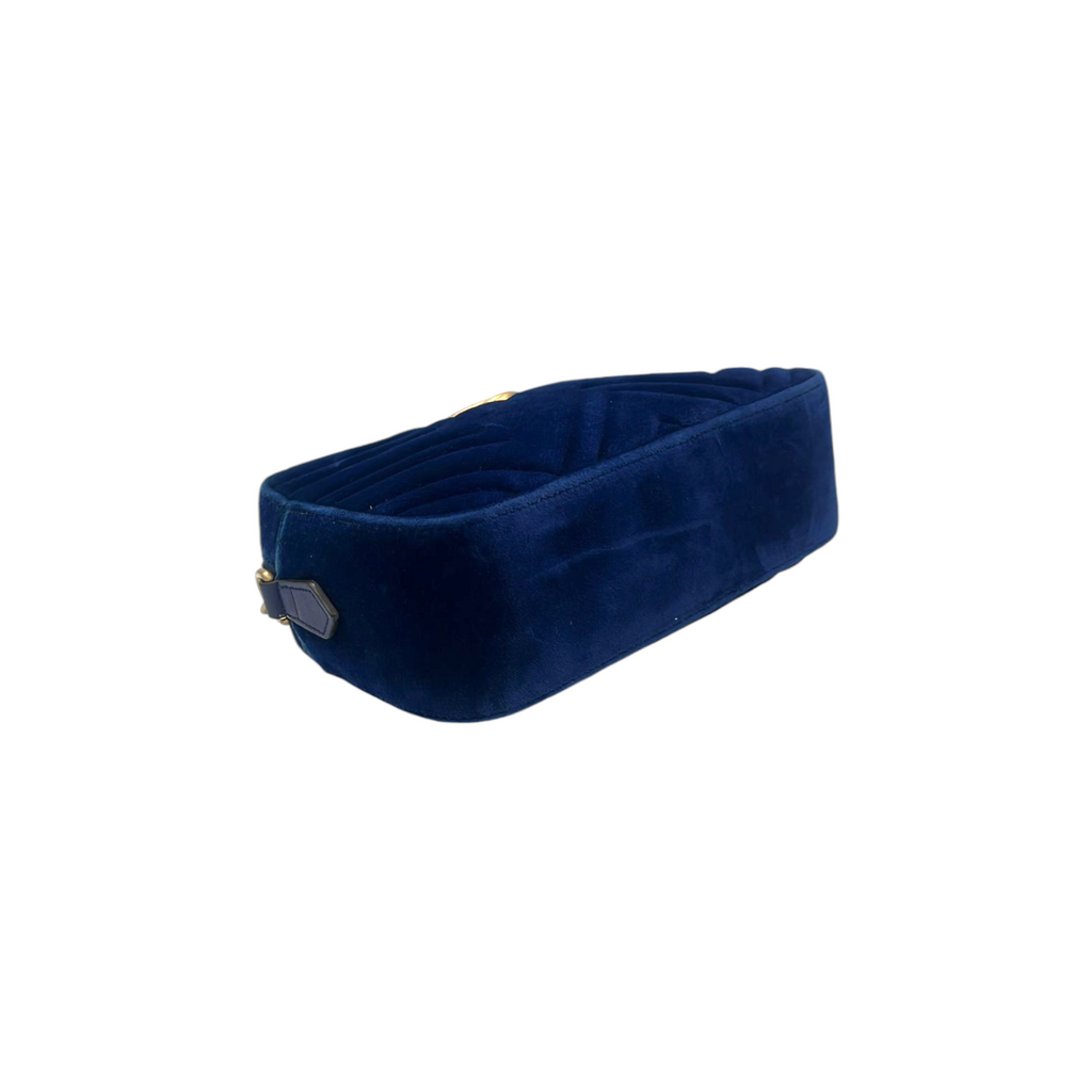 Gucci Gucci Marmont Crossbody Bag Blue Quilted VeLouis Vuittonet