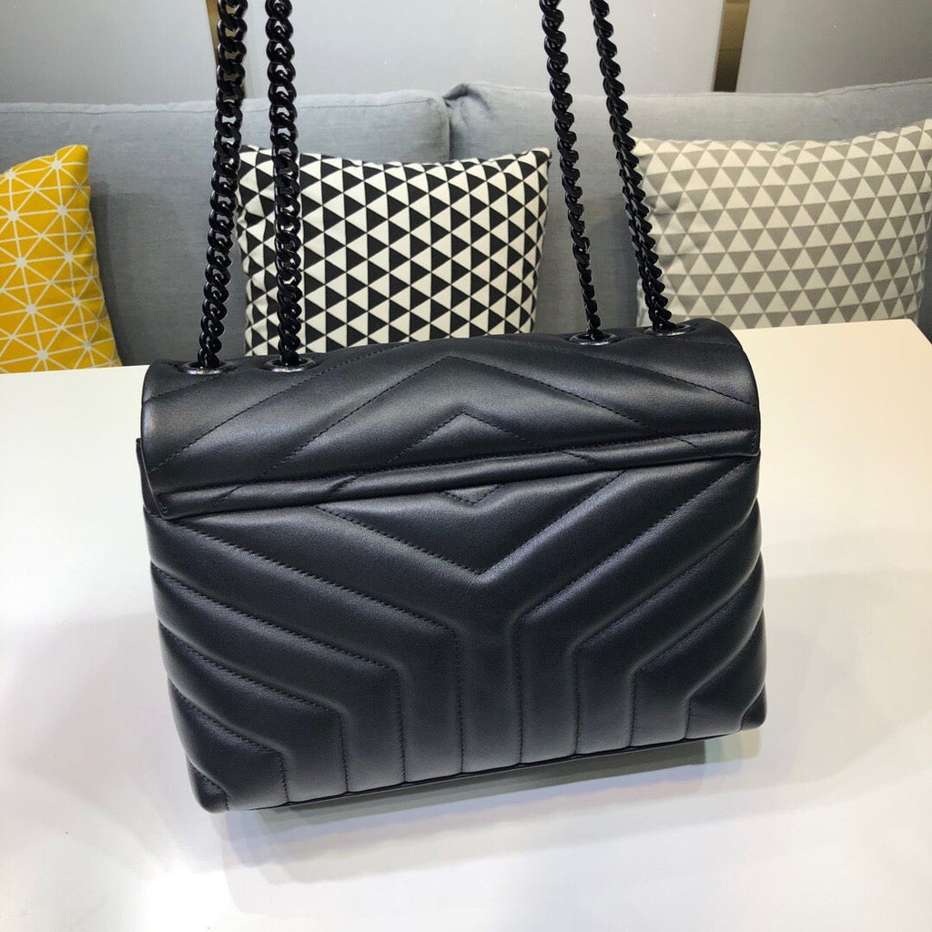 Top Quality Loulou Small Chain Bag In MatelassÃ© "Y" Black For Women 9.8in/23cm YSL 494699DV7281000