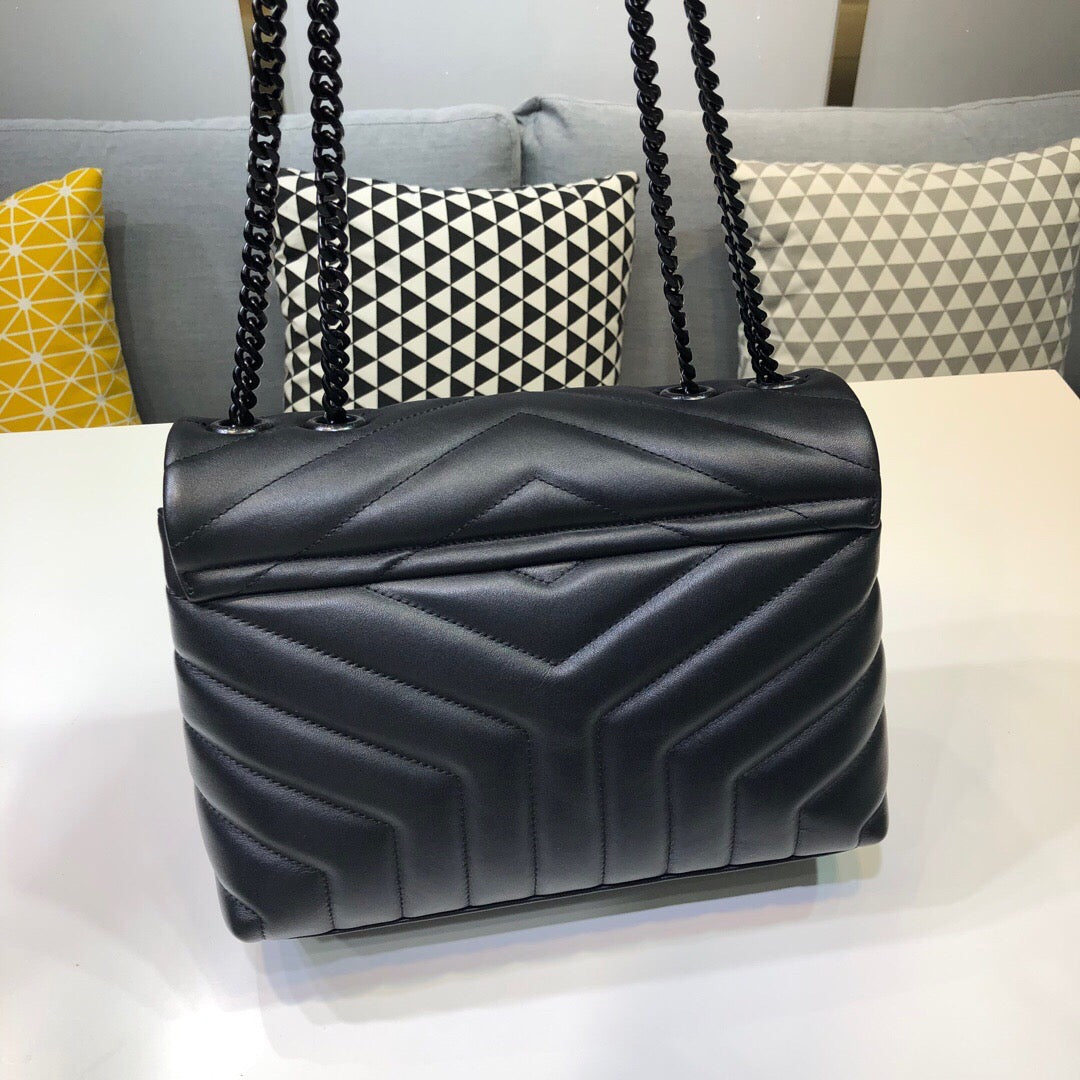 Top Quality Loulou Small Chain Bag In MatelassÃ© "Y" Black For Women 9.8in/23cm YSL 494699DV7281000