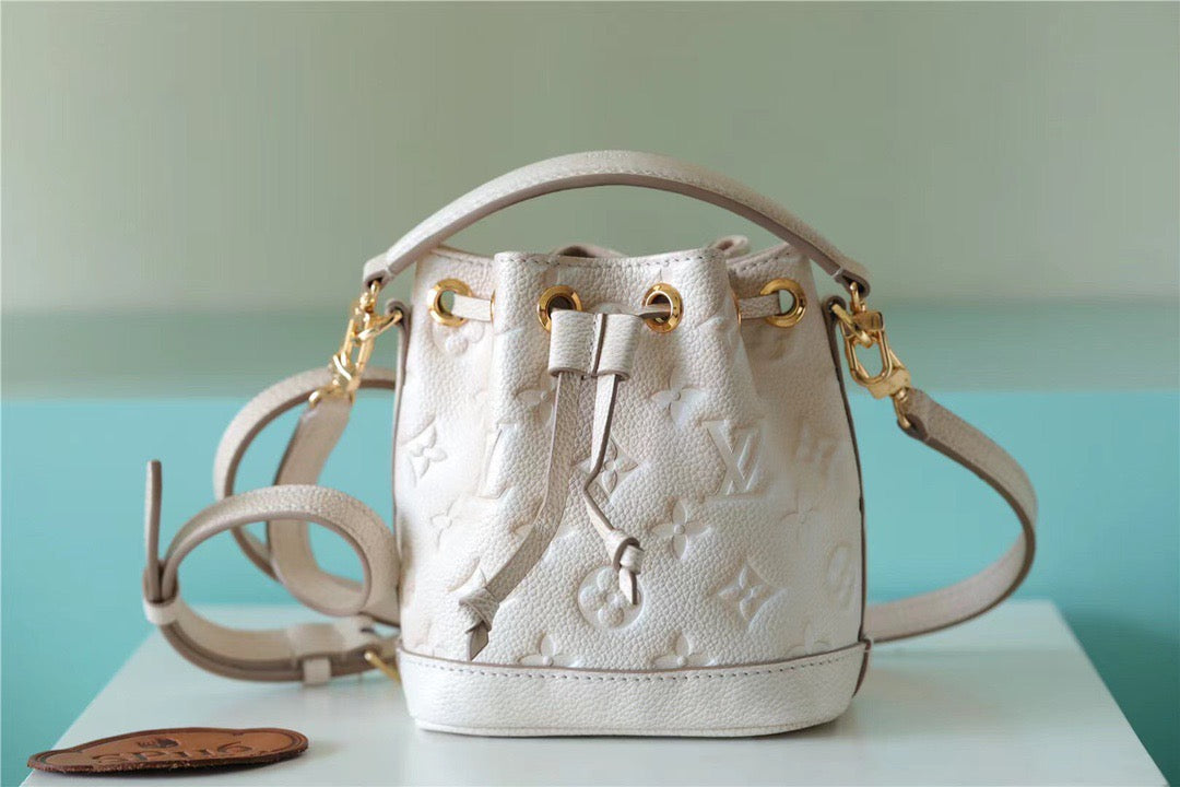 Louis Vuitton Nano Noe Monogram Empreinte Light Beige For Women,  Shoulder And Crossbody Bags 6.3in/16cm Louis Vuitton M81463