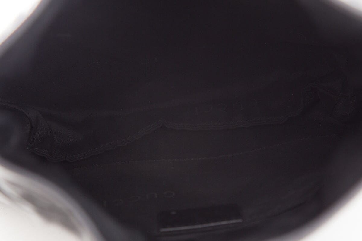 Gucci Vintage Black Leather Bucket Shoulder Bag