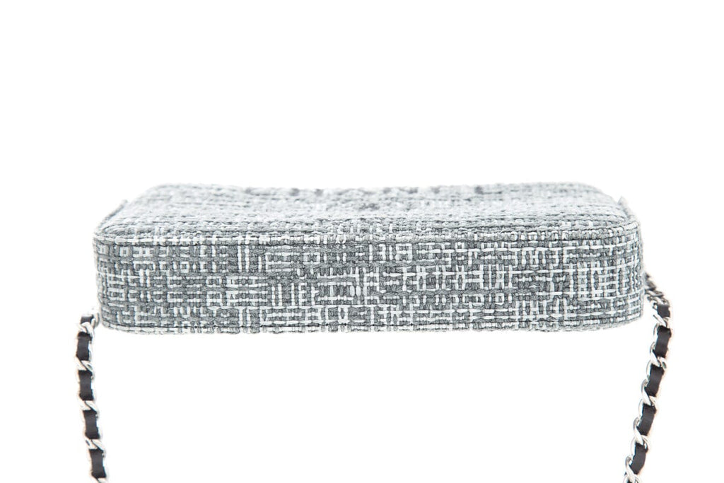 Chanel 2018 Grey Deauville Clutch on Chain Handbag