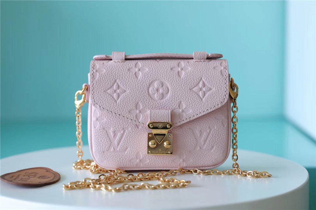 Louis Vuitton Micro Metis Monogram Empreinte Pink For Women, WomenÃƒÂ¢Ã¢â€šÂ¬Ã¢â€žÂ¢s Handbags, Shoulder And Crossbody Bags 5.5in/14cm Louis Vuitton M81389