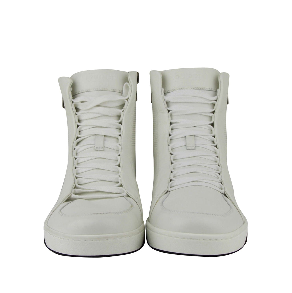 Gucci Zip Up Black / White Suede / Leather Hi Top Sneakers 386743 9072