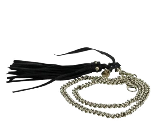 Gucci Women's Chain Tassel Gold / Black Leather Belt (85 / 34)