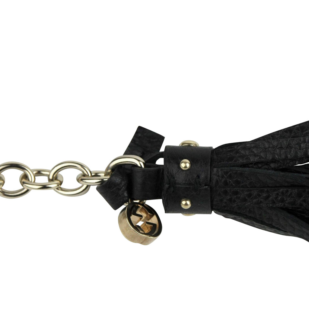 Gucci Women's Chain Tassel Gold / Black Leather Belt  Women's (90 / 36)