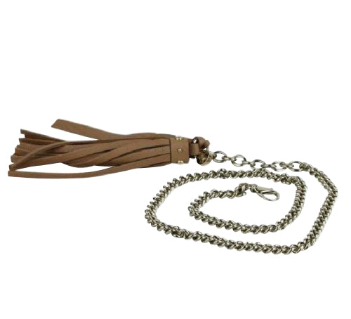 Gucci Women's Chain Tassel Gold / Beige Leather Belt (80 / 32)