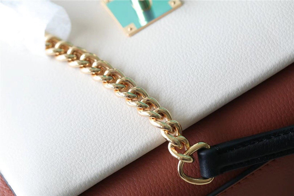 Louis Vuitton Mylockme Chain Bag Brown/ Quartz White For Women,  Shoulder and Crossbody Bags 8.9in/22.5cm Louis Vuitton